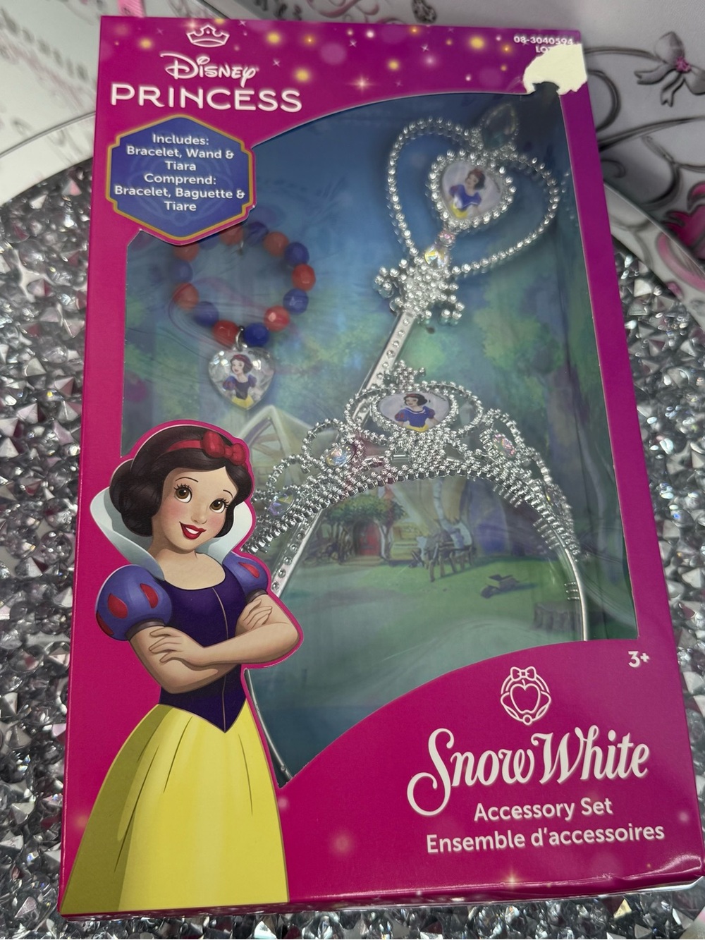 Disney Princess tiara crown hair Snow White Accessory Set - Purple/Pink wand - Picture 4 of 5